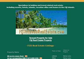 Fiji real estate website
