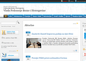 Website of the federal government of Bosnia and Herzegovina