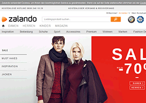 Zalando shopping network in Germany